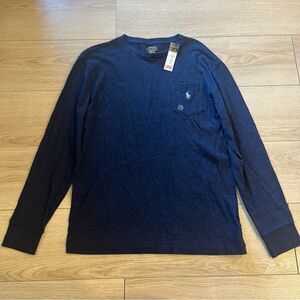 NWT Polo Ralph Lauren Navy Blue Heathered Crew Neck Classic Fit Shirt Size S